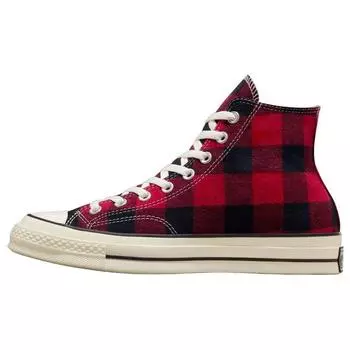 Высокие кроссовки Converse Beyond Retro x Chuck 70 из переработанной фланели унисекс красные черные Pristine A05312C 42.5