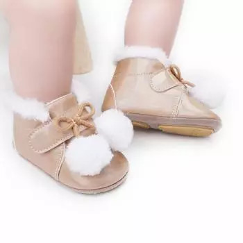 Высокие кроссовки для маленьких мальчиков и девочек, теплая обувь из искусственной кожи на мягкой противоскользящей подошве для новорожденных, обувь для первой прогулки в кроватке M