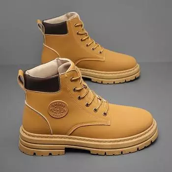 Высокие кроссовки для мужчин, дышащие, трендовые ботинки Martens 2024 года, противоскользящие, износостойкие кроссовки для бега для мужчин, бесплатная доставка 39 чёрный