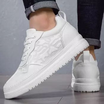 Высокие кроссовки мужские повседневные туфли ручной работы стелька для увеличения роста более высокие туфли мужские досуг мода спорт досуг прогулка обувь 37 бежевый