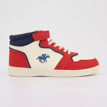 Высокие кроссовки на шнуровке new york вышивка цветной лошади Детские AMERICAN COLLEGE 32 красный