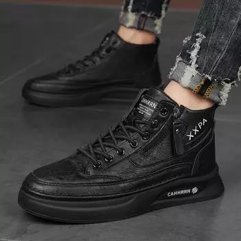 Высокие кроссовки осень новая платформа молния спортивная обувь тренд студенческий стиль мужская молодежная повседневная обувь мужская обувь 39