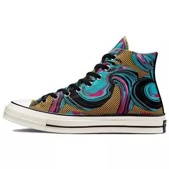 Высокие кроссовки унисекс Converse Chuck 70 90s Marbled Egret A00421C золотистого цвета 37