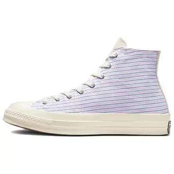Высокие кроссовки унисекс в разноцветную ретро-полоску Converse Chuck 70 White Egret A00457C 37