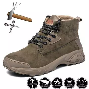 Высокие легкие защитные ботинки для мужчин со стальным носком, защитные ботинки с изоляцией, рабочая обувь, сохраняющая тепло, зимние рабочие кроссовки, мужская обувь 36