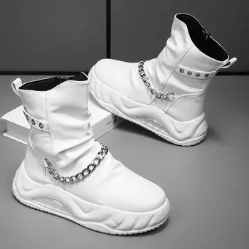 Высокие массивные кроссовки мужские дизайнерские кроссовки для сноубординга/ботинки по щиколотку модные повседневные туфли из искусственной кожи с увеличенной высотой и плоской платформой спортивная обувь 39