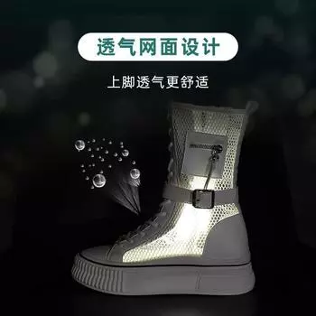 Высокие мягкие кожаные классные ботинки для женщин, новые весенние и осенние ботинки 2025 года из тонкой дышащей сетки, короткие ботинки на британской платформе, ботинки Martin 35