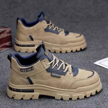 Высокие мужские ботинки до щиколотки, повседневные, кожаные, на толстой подошве, для ходьбы, модные, роскошные, дизайнерские, рабочие, кроссовки, джинсовые, зимние 39