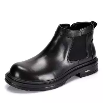 Высокие мужские ботинки Мужские ботинки Хлопковые ботинки Флисовые ботинки Челси Термокожаные ботинки Флисовые зимние нескользящие плюшевые ботинки Martin 38 чёрный