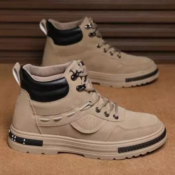 Высокие мужские ботинки осенние нескользящие и износостойкие ретро-ботинки Martin мужские строительные рабочие спортивные рабочие страховые ботинки 39 хаки