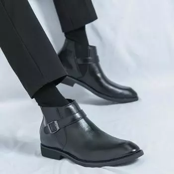 Высокие мужские кожаные туфли Модный британский дизайн Свадебные туфли на открытом воздухе Для отдыха на природе Деловые туфли для вечеринок Взрослые официальные туфли 38-46 38 коричневый