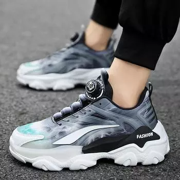 Высокие мужские туфли 2025 года, новая осенняя обувь с нескользящей подошвой, модная брендовая повседневная спортивная обувь для студентов, популярная обувь для бега и пап 36