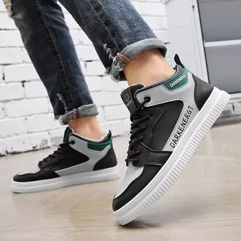 Высокие мужские туфли, новый осенний тренд, повседневная обувь для скейтбординга, толстая подошва, нескользящая спортивная обувь, модная обувь для активного отдыха 39