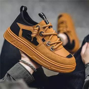 Высокие мужские туфли осень 2024 новые модные универсальные повседневные туфли на платформе мужские увеличивающие рост износостойкие спортивные модные туфли 39 серый