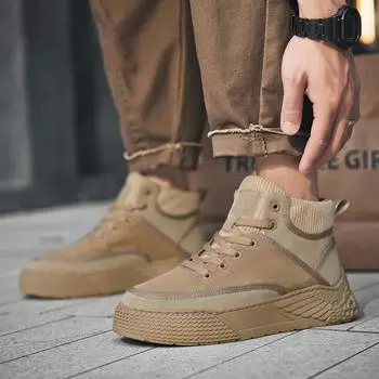 Высокие мужские туфли осенне-зимнего тренда для молодежи, баскетбольные спортивные туфли для серфинга, обувь среднего размера с толстой подошвой, износостойкая повседневная модная обувь 39