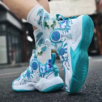 Высокие мужские туфли, осенние новые мягкие баскетбольные кроссовки с мягкой подошвой для учеников младших классов средней школы, нескользящая спортивная обувь 36