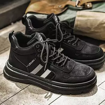 Высокие мужские туфли весна и осень 2024 года, новые мужские туфли в стиле ретро для спорта и отдыха, износостойкие туфли на толстой подошве 39