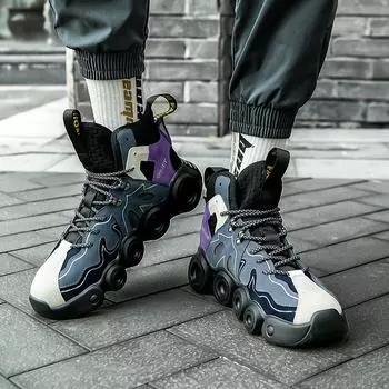 Высокие мужские туфли весна-осень 2024 года, новые туфли для пап на платформе, модная обувь для студентов, спортивная и любительская обувь Guochao 39