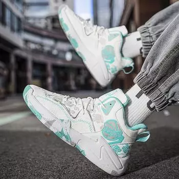 Высокие мужские туфли зимние баскетбольные Putian актуальные спортивные туфли для мальчиков модные брендовые универсальные кроссовки для папы увеличивающие рост белые туфли 35