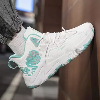 Высокие мужские туфли зимние баскетбольные Putian актуальные спортивные туфли для мальчиков модные брендовые универсальные кроссовки для папы увеличивающие рост белые туфли 35