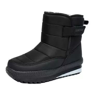 Высокие мужские водонепроницаемые зимние ботинки, толстые плюшевые мягкие зимние ботинки, легкие нескользящие ботильоны, однотонные зимние ботинки 36