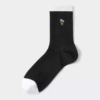 Высокие носки до щиколотки GU by Uniqlo с цветком