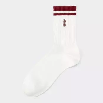 Высокие носки GU by Uniqlo с вышивкой 08 DARK GRAY/2729 cm