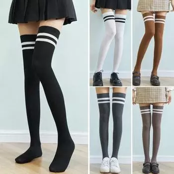Высокие носки выше колена, термостойкие, гибкие зимние чулки для похудения для школы темно-серого