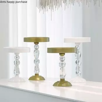 Высокие ножки металлическая форма для торта банкетный свадебный десертный стол подставка для торта десертная тарелка кованый железный хрустальный поднос для закусок дисплей стенд