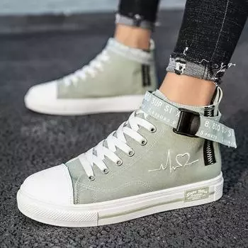 Высокие парусиновые кроссовки, мужская повседневная обувь, дышащая обувь на плоской подошве, модная мужская вулканизированная обувь, женские кроссовки Tenis Feminino 35