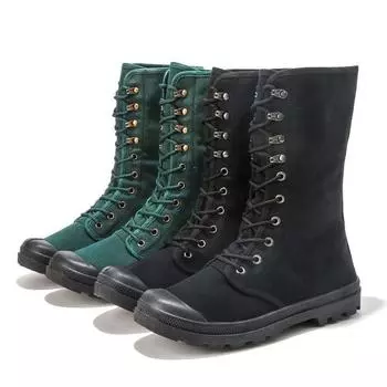 Высокие парусиновые туфли, мужские британские ботинки, высокие ботинки martin, уличные ботинки из геотекстиля с защитой от песка и язычком 39 чёрный