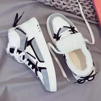 Высокие плюшевые и толстые хлопковые туфли с изоляцией для мужской зимней спортивной обуви на открытом воздухе 39 чёрный