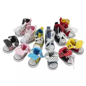 Высокие повседневные туфли для кукол BJD размером 5 см 1/6, парусиновые туфли для кукол BJD, кроссовки, мини-туфли синий