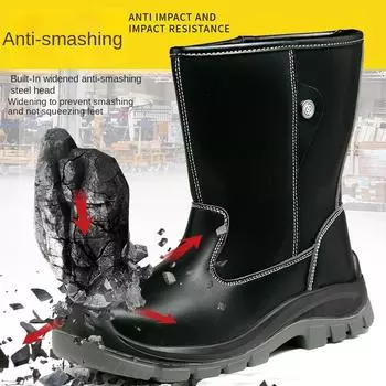 Высокие рабочие ботинки для страхования, водонепроницаемые, маслостойкие, кислото- и щелочестойкие, ударопрочные и ударопрочные, ботинки для угольных шахт и строительных площадок, нефтепромысловые ботинки 38