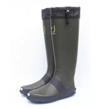 Высокие резиновые кожаные ботинки унисекс для походов, кемпинга и наблюдения за птицами - водонепроницаемые ботинки с плоской подошвой XL fits size 43-44 светло-коричневого