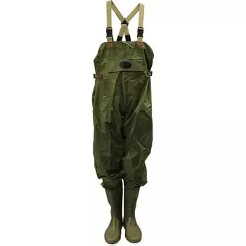 Высокие сапоги до груди с длинным войлоком One Touch Waist Chest Khaki M [Okamoto] № 80233 Вейдерсы, Вейдерсы, Ботинки, Торс, Рыбалка, Подошва, Ремень, Пояс, Карман, хаки