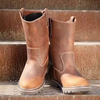 Высокие сапоги из коровьей кожи, рабочие сапоги, мужские монгольские сапоги в стиле ретро, сапоги Martin, женские рыцарские сапоги, сапоги для верховой езды на открытом воздухе, ковбойские сапоги 35