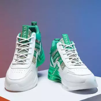 Высокие спортивные туфли мужские туфли осень и зима новые мужские студенческие молодежные спортивные беговые повседневные туфли с мягкой подошвой с высокой подошвой 39