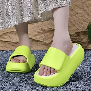 Высокие тапочки на плоской подошве женские мягкие толстые туфли из ЭВА женские мюли на каблуке 7 см женские уличные тапочки на платформе CN 36-37