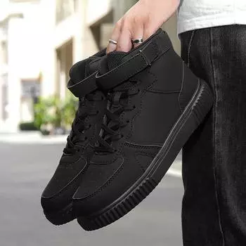 Высокие туфли для сноуборда, мужская обувь с высоким берцем, модная обувь на осень и зиму, корейская версия подростковой обуви большого размера, модная пара, плоская и удобная 36 белый