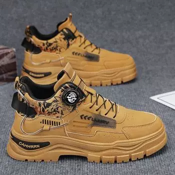 Высокие туфли Martin tooling, мужская повседневная спортивная обувь, мужская флисовая обувь осень-зима 2024 года, крутящаяся пряжка, модная обувь 39