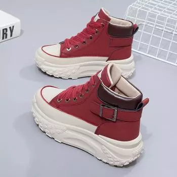 Высокие туфли женские Кроссовки весна новые женские туфли осень толстая подошва белые туфли женские повседневные кроссовки zapatillas de mujer 35