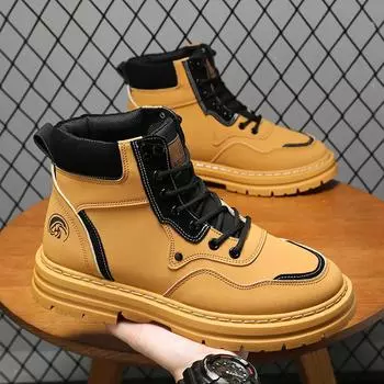 Высокие уличные ботинки, мужская кожаная обувь, модные мотоциклетные ботинки для мужчин, зимние ботинки, мужская обувь, ботинки на шнуровке, hombre 39