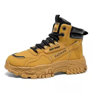 Высокие весенние новые туфли Tooling, мужские трендовые универсальные повседневные короткие ботинки с толстой подошвой и нескользящей подошвой 39