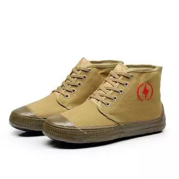 Высокие желтые утепленные туфли Военная резиновая обувь Военная тренировочная обувь 45 армия зеленый