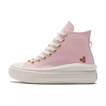 Высокие женские кроссовки Converse Chuck Taylor All Star Move на платформе ко Дню святого Валентина 2023, розовый восход-розовая цапля A05140C 42