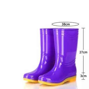 Высокие женские резиновые сапоги модные классические дождевые туфли для мамы кухня нескользящие износостойкие водонепроницаемые туфли женские резиновые сапоги комбинезон хлопковые туфли 36