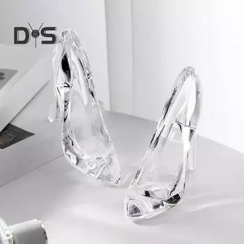Высокий каблук Статуэтка Украшение Прозрачный Акрил Высокий Каблук Декор Изысканная Акриловая Скульптура Обувь Фигурка прозрачный