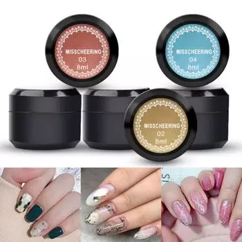 Высокий металлический блеск лака для ногтей клей 6 цветов 8 мл гель для ногтей глянцевый