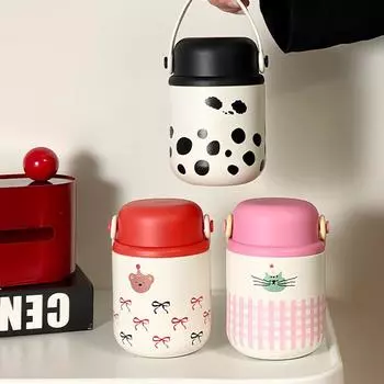 Высокий на вид, большой емкости стакан для тушения, изолированный ланч-бокс, ведро для каши, переносной чайник для тушения из нержавеющей стали, офисный работник, студент 500ml